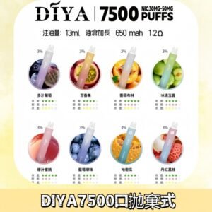 DIYA叮啞7500口拋棄式可充電大容量一次性電子煙